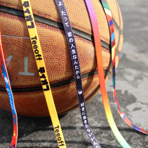 Rainbow color-changing personalized colorful vertical stripes trend shoe laces printed with matching athletic laces
