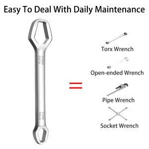 Adjustable Multifunctional Wrench Double Head Self-Tightening Universal Torx Spanner Tools