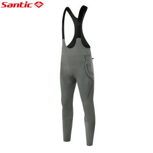 Santic Men Cycling Bib Pants Shockproof Sponge Cushion Breathable Reflective Sports Bike Tights