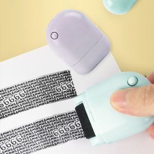 LEIFNYDI อุปกรณ์สำหรับส่งบัตรด่วน ลูกกลิ้งแสตมป์รักษาความปลอดภัย Applicator ความเป็นส่วนตัว การแกะกล่องแบบด่วน ตราประทับที่เป็นความลับ แบบพกพาได้ รหัสที่ยุ่งเหยิง ซีลกันลื่น สำหรับนักเรียน