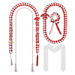 Tốt nghiệp leis Vòng cổ bện tốt nghiệp Sash 2025 thiết lập cho Trường Trung Học Đại Học cử nhân congrats GRAD dụng cụ tiệc