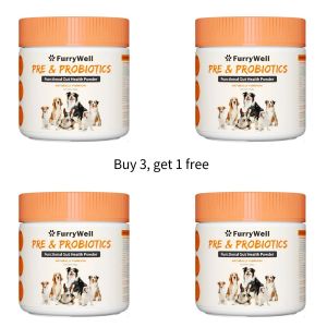 FurryWell Dog Pre & Probiotic Supplement|Canine Gut Health Formula Supports Digestion & Daily Immune Balance