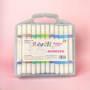 Bút màu Acrylic Marker Dual Tip 2 đầu tiện lợi có thể vẽ được trên nhiều chất liệu mực tươi sáng an toàn