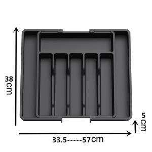 Drawer Expandable Storage tray，Cutlery Storage Tray Drawers Expandable Storage tray Compact Drawer  Kitchen Organiser Boxes Adjustable Black Utensils