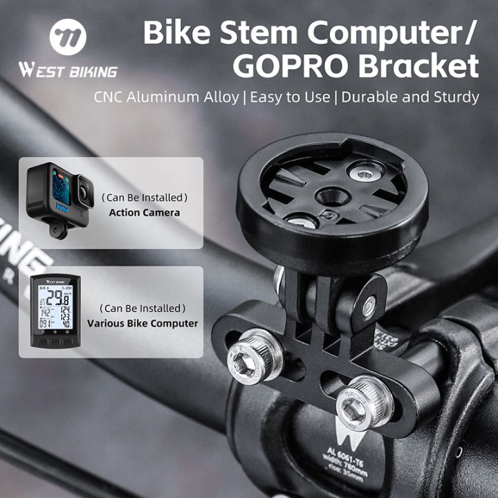 WEST BIKING Bicycle Speedometer Stem Mount Garmin Gopro Adapter