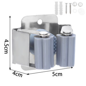 ไม้ถูพื้นตะขอติดผนังแบบเจาะรูสำหรับราวไม้แขวนจัดระเบียบไม้กวาดพร้อมสกรูอุปกรณ์ในห้องน้ำในห้องครัวจัดเก็บได้หลายไม้ถูพื้นเอนกประสงค์