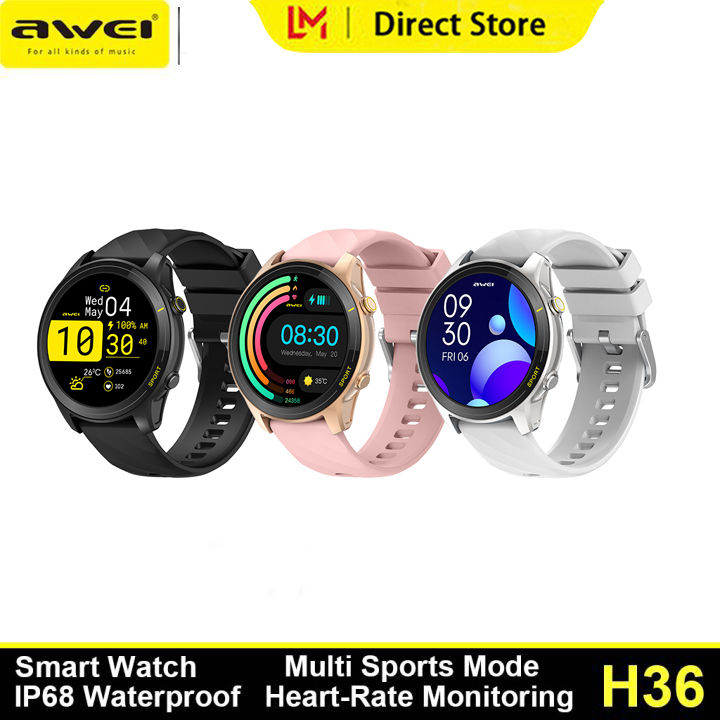 Awei H36 1.52 "HD Screen Smart Watch Blood Glucose Blood Pressure Monitoring with 100+Sport Modes Fitness Watch with IP68 Waterproof GPS Positioning Outdoor Watch Compatible with All Mobile Phones