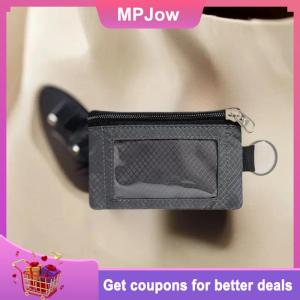 【MPJow】 Badge Holder With ID Window Small Wallet Waterproof Anti-Theft Travel Keychain Wallet Men Women Slim Zip Card Lanyard Wallet