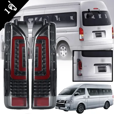 ไฟท้าย รถตู้ hiace ชุดไฟท้าย โคมท้าย ไฟแต่ง โคมท้ายLED for Toyota Hiace Commuter 2005-2019 คมไฟท้ายรถ อุปกรณ์แต่งรถยนต์