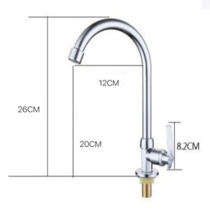 คุณภาพดี ก๊อกน้ำซิงค์ทองเหลื่อง แบบตั้ง ก๊อกน้ำซิงค์ ร้านจาน ก๊อกน้ำ 360°