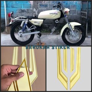 Striping Stiker Honda Cepek CB GL100 GL 100 K5 K5 Gold Emas Transparan Fullset