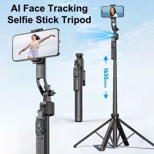 NEXASHOP AI Face Tracking Selfie Stick Tripod 360° Rotation With Fill Light Gimbal Stabilizer Portable Remote Phone Tripod Stand for Vlog Video