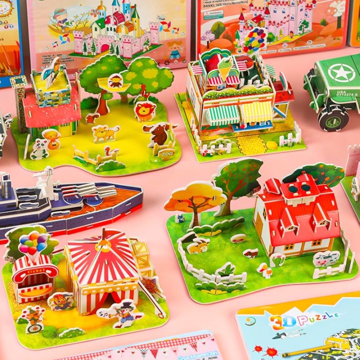 Little One NEW Mainan edukasi anak DIY merakit 3D puzzle dengan