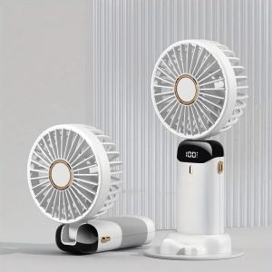 Cooling Neck Fan with Cold Compress Function 100-Speed Mini Handheld Foldable Desktop Fan Rechargeable LED Display K801