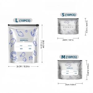 Coya Beg Simpan Makanan Aluminium Zip Lock Reusable Food Storage Bag Leakproof Freezer Bag 3 Saiz