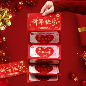 【SG Local】2026 Horse Year 6 Slots Folding Angpao Red Packet | God Luck Red Envelope Spring Festival Money Envelop