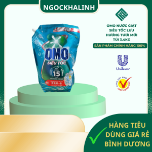 Nước giặt Omo siêu tốc lưu hương tươi mới túi 3.4kg