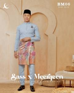 (FREE SAMPIN) BAJU MELAYU BABY BLUE C6 MAGNIFICIENT 4.0 BY ELRAH EXCLUSIVE