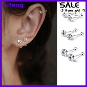 fufeng 1Pair Zircon Earrings Women Jewelry Accessories Ball Stud Earrings Tragus Cartilage Ear Jewelry