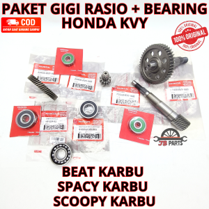 PAKET GIGI RASIO SET + BEARING HONDA KVY BEAT KARBU SPACY KARBU SCOOPY KARBU Kualitas original Presisi tidak bengkok dan awet anti karat ori asli AHM cakram disk
