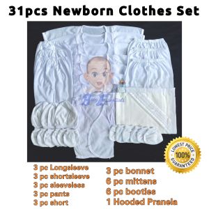 Newborn Baby Complete Bundle Set (74PCS/40PCS/37PCS/31PCS) All White Ordinary Baruan Infant Complete Set Manipis Presko
