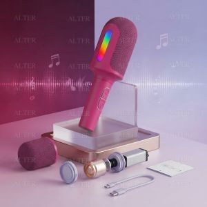 🔥【READY STOCK】M9 Wireless Bluetooth Karaoke Microphone Speaker 10W Portable KTV Mic Built-in Speaker