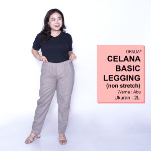 Celana Kerja Kantor Basic Legging (NON STRETCH) Jumbo Wanita / Celana Wanita Super Big Size / Celana Bahan Formal Seragam Wanita Big / Celana Karet Kekinian Model Terbaru Trendy
