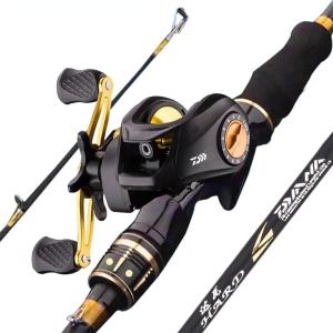 Malaysia Fishing Set Casting Fishing Rod M Power 7.2:1 Gear Ratio Casting Fishing Reel Left/Right Hand Joran Pancing