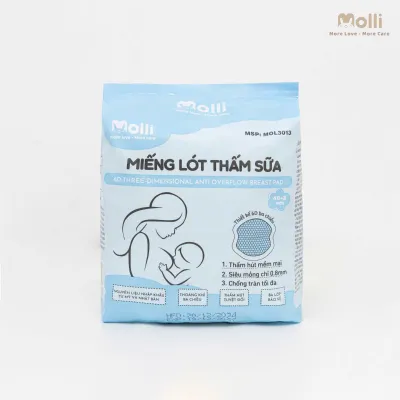 Miếng lót thấm sữa Molli túi 50/100 miếng bông mềm thấm hút tốt cho mẹ Bebi123shop