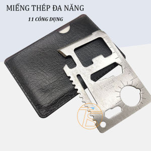 Miếng thép đa năng 11 công dụng - Dụng cụ đi phượt đi dã ngoại cấm trại - Móc khóa xe máy - Thiết bị sinh tồn