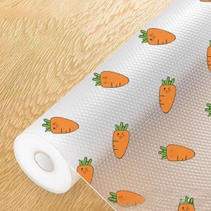 DAN LE EVA Kitchen Cabinet Mat Waterproof Transparent Drawer Mat Reusable Anti-Slip Flower Cuttable Mat Dining Table