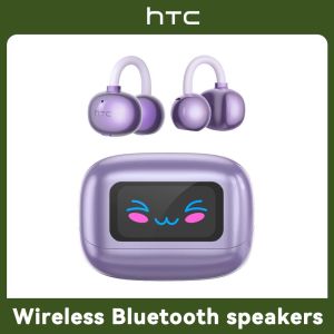 HTC NE54 AI translation earphones With LCD controls Bluetooth 6.0 Wireless clip-on design ASMR HD voice calls Wireless earphones Anti-lost function
