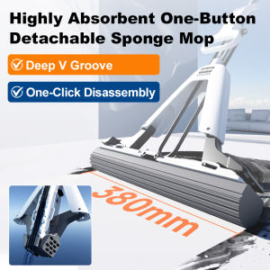 Household wet and dry one key to remove large waterabsorbing sponge mop/Household enlarged rubber cotton mop dry and wet dualuse key to remove floor cleaner