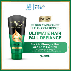 Cream Silk Triple Keratin Serum Conditioner Ultimate Hair Fall Defiance 340ml