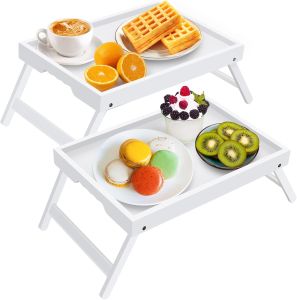 Artmeer FSC 100% Bamboo Bed Tray with Folding Legs Medium Natural
