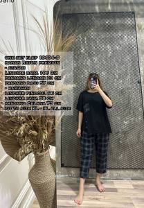 ONE SET 19694-S SET WANITA MATT RAYON PREMIUM LENGAN PENDEK LD 106 CM FIT XL-3L