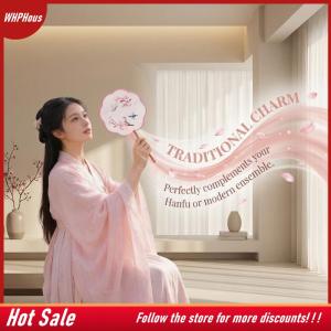 【COD】🔥🔥🔥 Elegant Silk Embroidered Round Paddle Fan Traditional Chinese Flower Design Ideal for Banquet Table Decor and Stage Shows