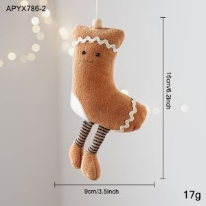 FEELINGS Doll Shape Christmas Hanging Ornament Multi Shape Hanging Cord Christmas Tree Decoration Soft Stuffed Fabric Xmas Ornament Pendant For Xmas Tree