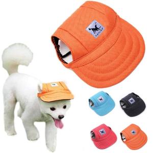 QEFEE กลางแจ้ง Headdress กับหูหลุมสายคางที่ปรับได้สุนัข Visor หมวกกันแสงแดด Sunbonnet หมวกเบสบอล