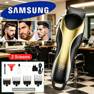 NEW+Professional Trimmer Set Hair Clipper Shaver Razor Adjustable Blade Depth Guide With Comb Attachments Brush Lubricating Oil & Scissors