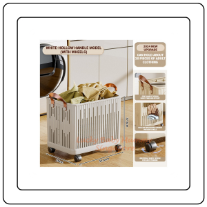 【JJ HOME】Foldable Clothes Basket/Stackable PP Basket/Hollow Out Laundry Basket