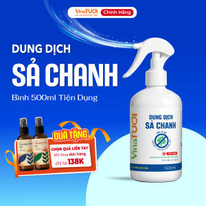 Dung dịch nước rửa tay Sả Chanh Vina Tươi 500ml [CHÍNH HÃNG 100%] Cồn 70 độ Tinh dầu Sả Chanh nguyên chất thiên nhiên