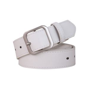 ZENO Fashion Wild Skirt Casual Pants Bands Square Buckle Waistband PU Leather Belt Ladies Dress Belts