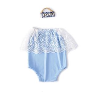 ชุดหมีสำหรับเด็กทารกแรกเกิดมีสไตล์2ชิ้น/เซ็ตชุดหมีสำหรับถ่ายรูปเด็กทารกเข้าคู่ผ้าโพกศีรษะเสื้อผ้าสำหรับเด็กผู้หญิง