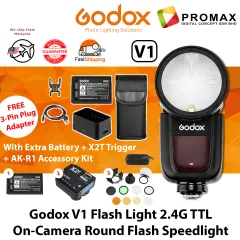 Godox V1 V1-S V1S Round Head Camera Flash for Sony, 2.4G 1/8000 HSS TTL  Sony Flash Speedlite, 480 Full Power Shots, 10 Level LED Modeling Lamp