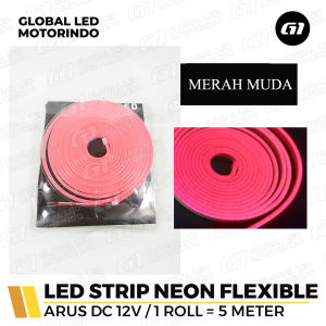 WERACE Lampu Strip Alis Flexible 12V DC Lampu LED Selang Panjang 5M Full 1 Roll Gepeng Pipih Bisa Dipotong Motor Mobil