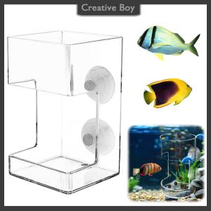 [Creative] Fish Feeder For Aquarium 2025 New Fish Tank Dish Tray With Suction Cup Acrylic Fish Feeding Tube Fish Food Holder