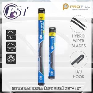 PST Hybrid Wiper Blade Set [Rubber Type] - Hyundai Kona (1st Gen) 26"+16" 2020-Present