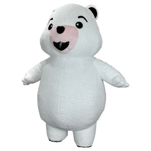 Inflatable Big White Bear Costume Mascot Parade Adult Character Cosplay Animal Birthday Halloween Party Plush Set