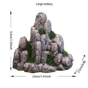 KIDS HOME Resin Crafts Miniature Rockery Ornaments Mini Simulation Fake Mountain Bonsai Stone Realistic Mountain Stone Statue Dollhouse